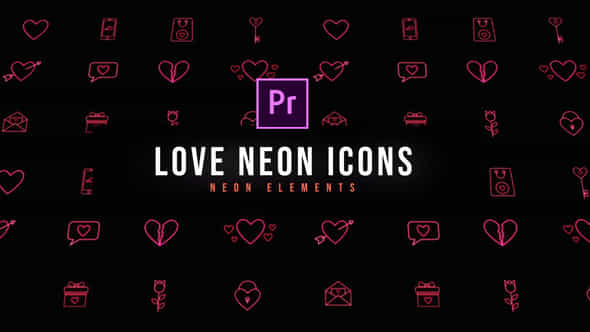 Love Neon Icons - VideoHive 47199706