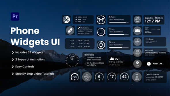 Phone Widgets Ui Elements - VideoHive 50776445