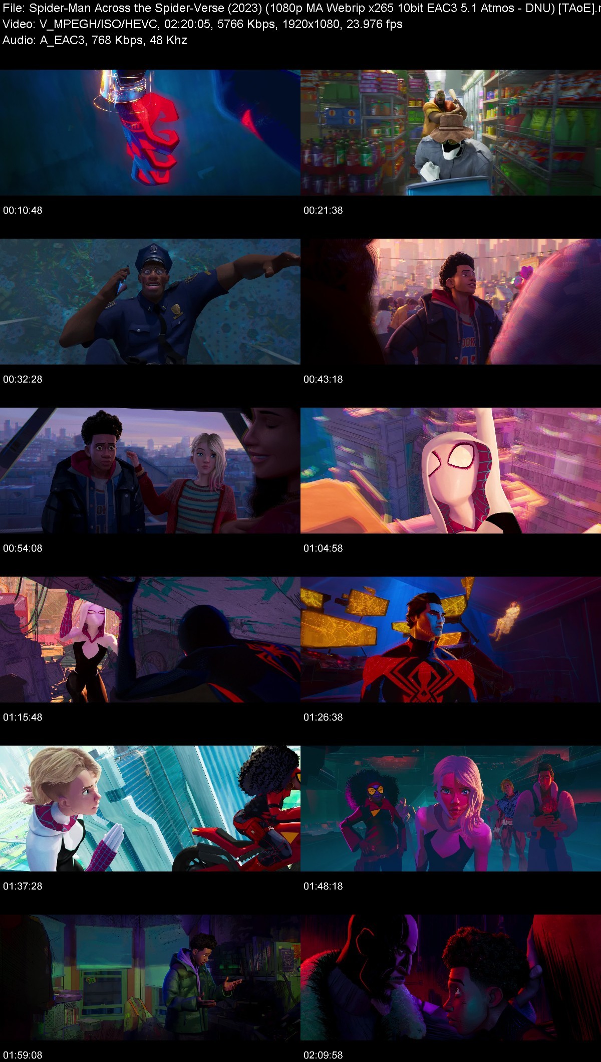 Spider-Man Across the Spider-Verse 2023 1080p MA Webrip x265 10bit EAC3 5 1 Atmos-DNU [TAoE]