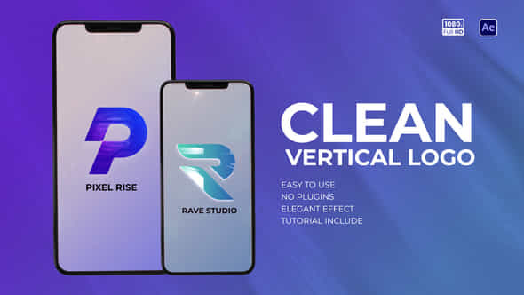 Clean Vertical Logo - VideoHive 59570250