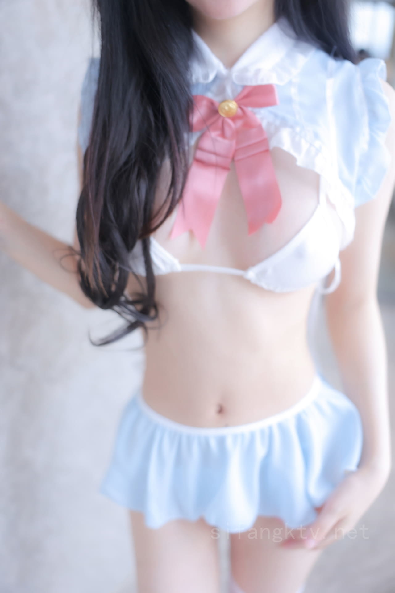 Шоумен, чистая молодая модель "Се Сяоань", сексуальные чулки ПР, униформа богини, процесс анальной пробки, выпуклые соски, слегка обнаженная грудь