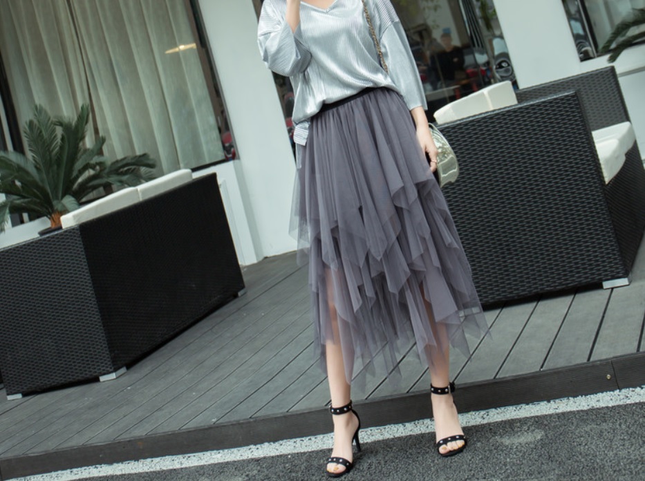 Röcke Gonna In Tulle Asimmetrica Lunga Gothic Tutu Tulle Multilayer Asymmetric Skirt Kleidung Accessoires Cloudwalks Co Uk