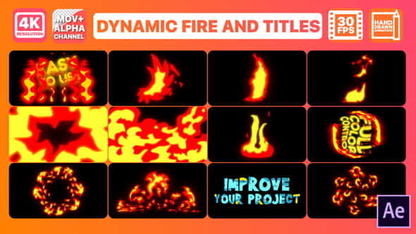 Dynamic Fire And Titles | - VideoHive 26785522