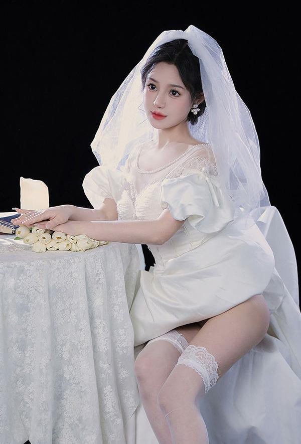 福利姬桃暖酱 婚纱礼服无圣光唯美图集2(5)