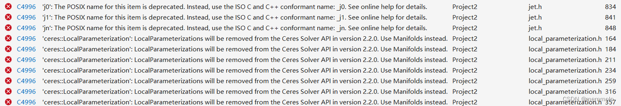 jet.h和local_parameterization.h报错