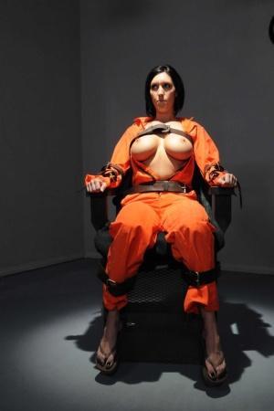 Brunette inmate Dylan Ryder has wild hardcore sex with a hung policeman