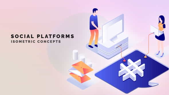 Social platforms - Isometric Concept - VideoHive 33962952