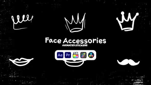 Face Accessories Animated Stickers - VideoHive 50571331