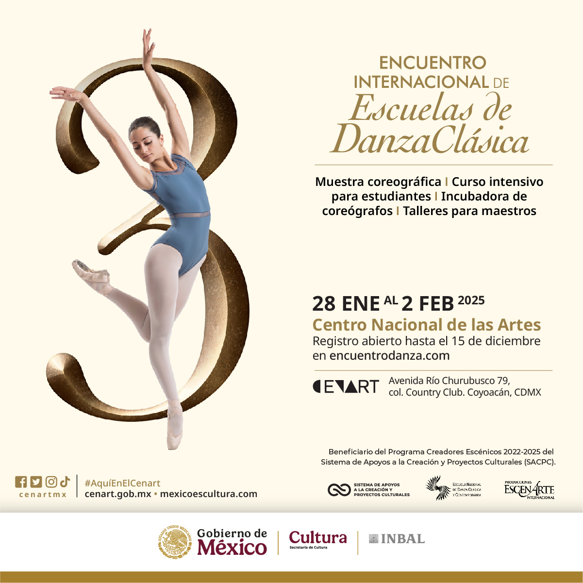 EL CENART SERÁ SEDE DEL TERCER ENCUENTRO INTERNACIONAL DE ESCUELAS DE DANZA CLÁSICA 