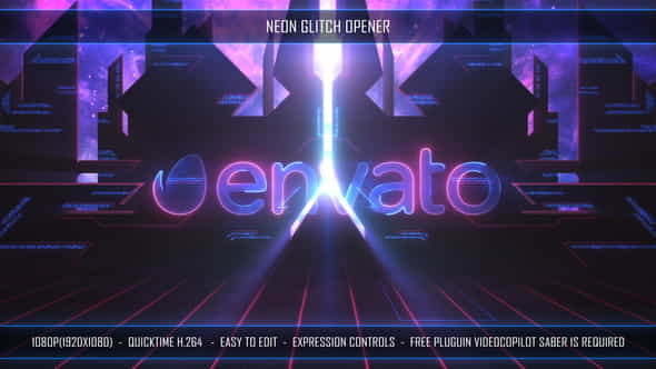 Neon Glitch Opener - VideoHive 27253842