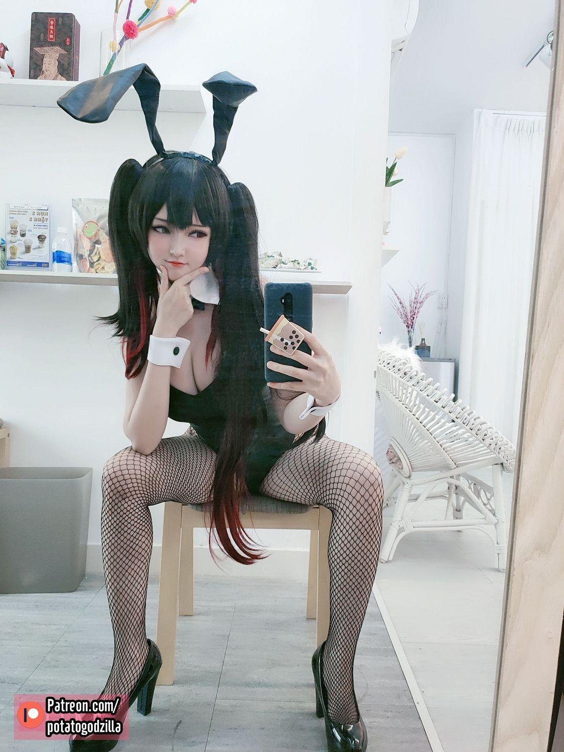 [福利女神cosplay] Potato Godzilla - Kurumi Tokisaki Bunny Girl(28)