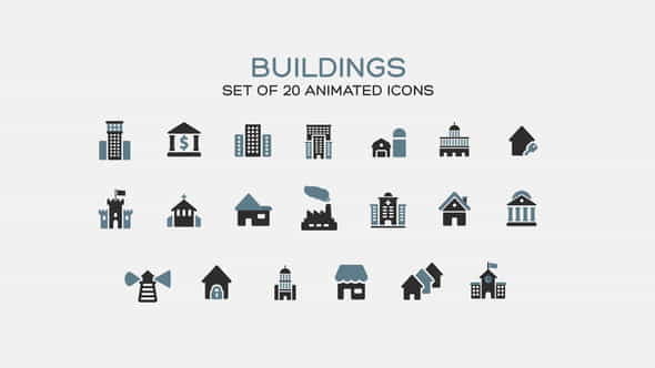 Buildings Icons - VideoHive 35503913