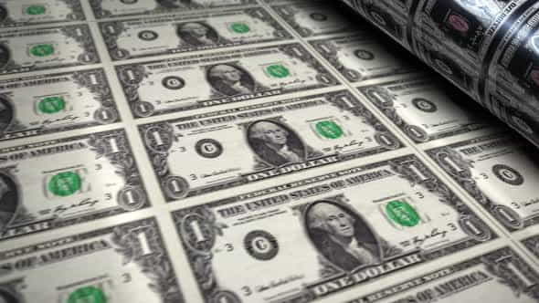 Dollar money banknotes printing seamless - VideoHive 32384558