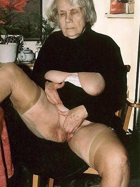 Very old grannies in stockings-7522