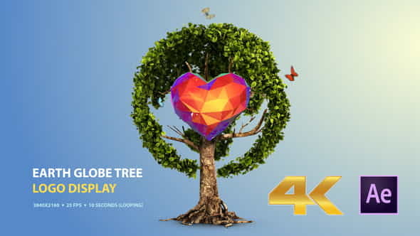 Earth Globe Tree (Logo Display) - VideoHive 25862898