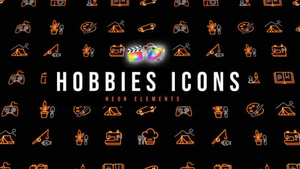 Hobbies Neon Icons - VideoHive 53677151