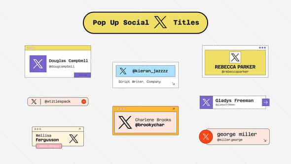 Pop Up Social X Titles Ae - VideoHive 53691463