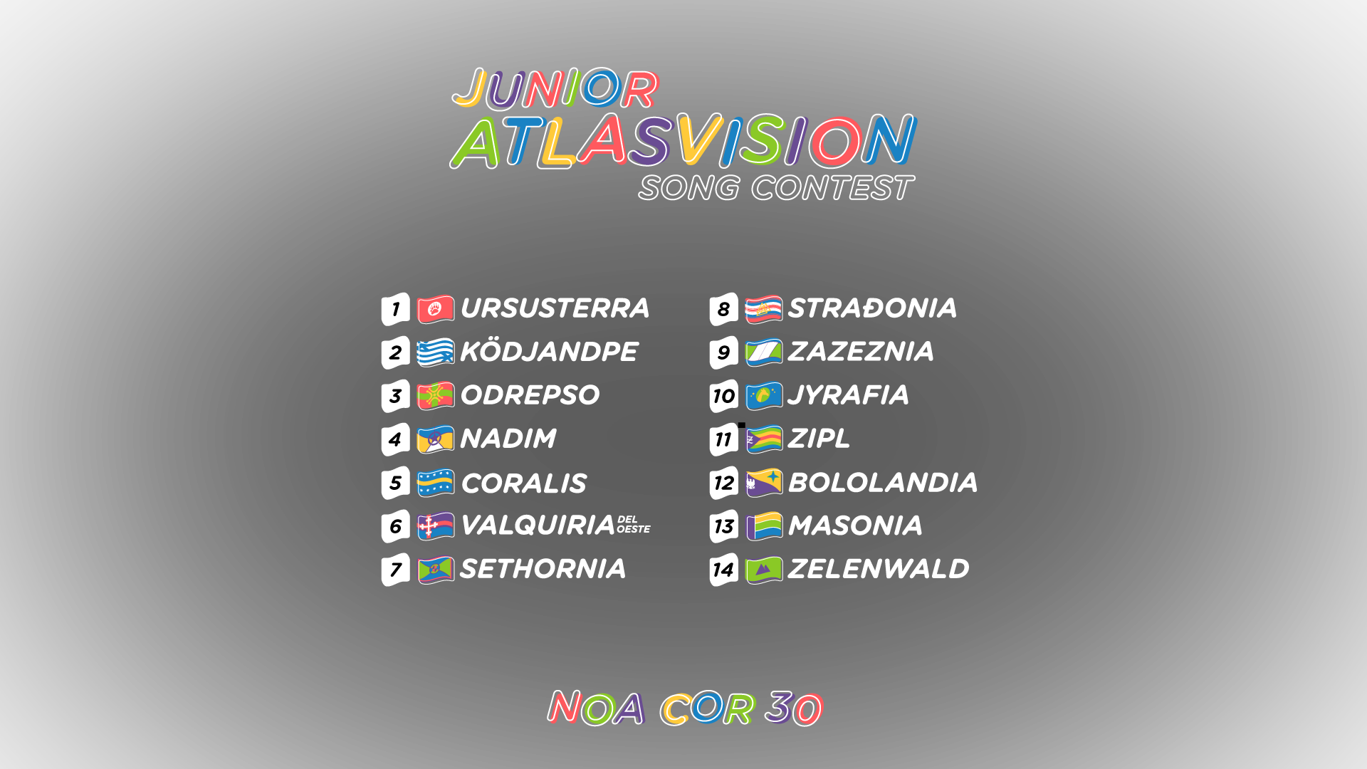 ᵍᵃˡᵃˢ  JUNIOR ATLASVISION SONG CONTEST // NOA COR 30 PZVlykDl_o