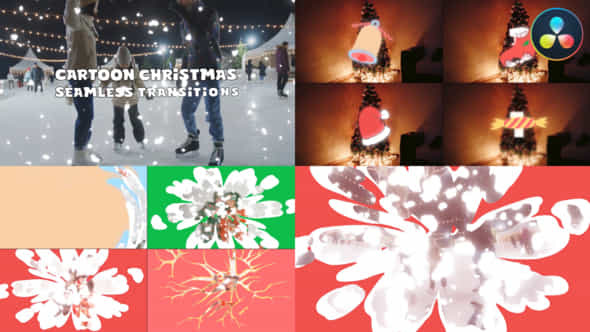 Cartoon Christmas Stuff Seamless Transitions Davinci Resolve - VideoHive 49853078