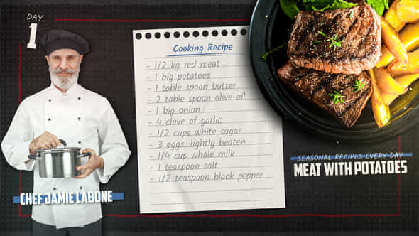 Weekly Chef Recipes - VideoHive 46638955