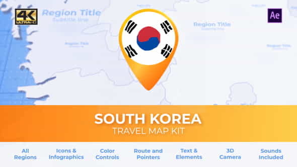 South Korea Map - Republic - VideoHive 27456571