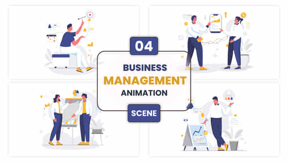 Business Management Illustration Animation Scene - VideoHive 52876684