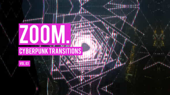 Cyberpunk Zoom Transitions - VideoHive 47700384