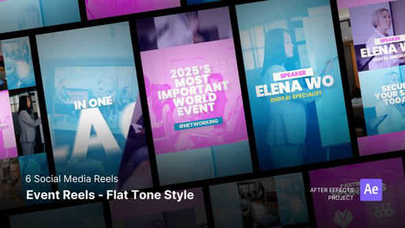 Social Media Reels Event Reels Flat Tone Style After Effects Template - VideoHive 57967708