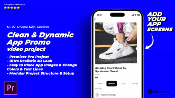 Dynamic Clean App Promo Video Premiere Pro - VideoHive 33477249