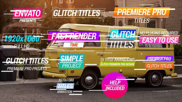 Colourful Glitch Titles - VideoHive 25776753