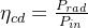 \eta_{cd} = \frac{P_{rad}}{P_{in}}