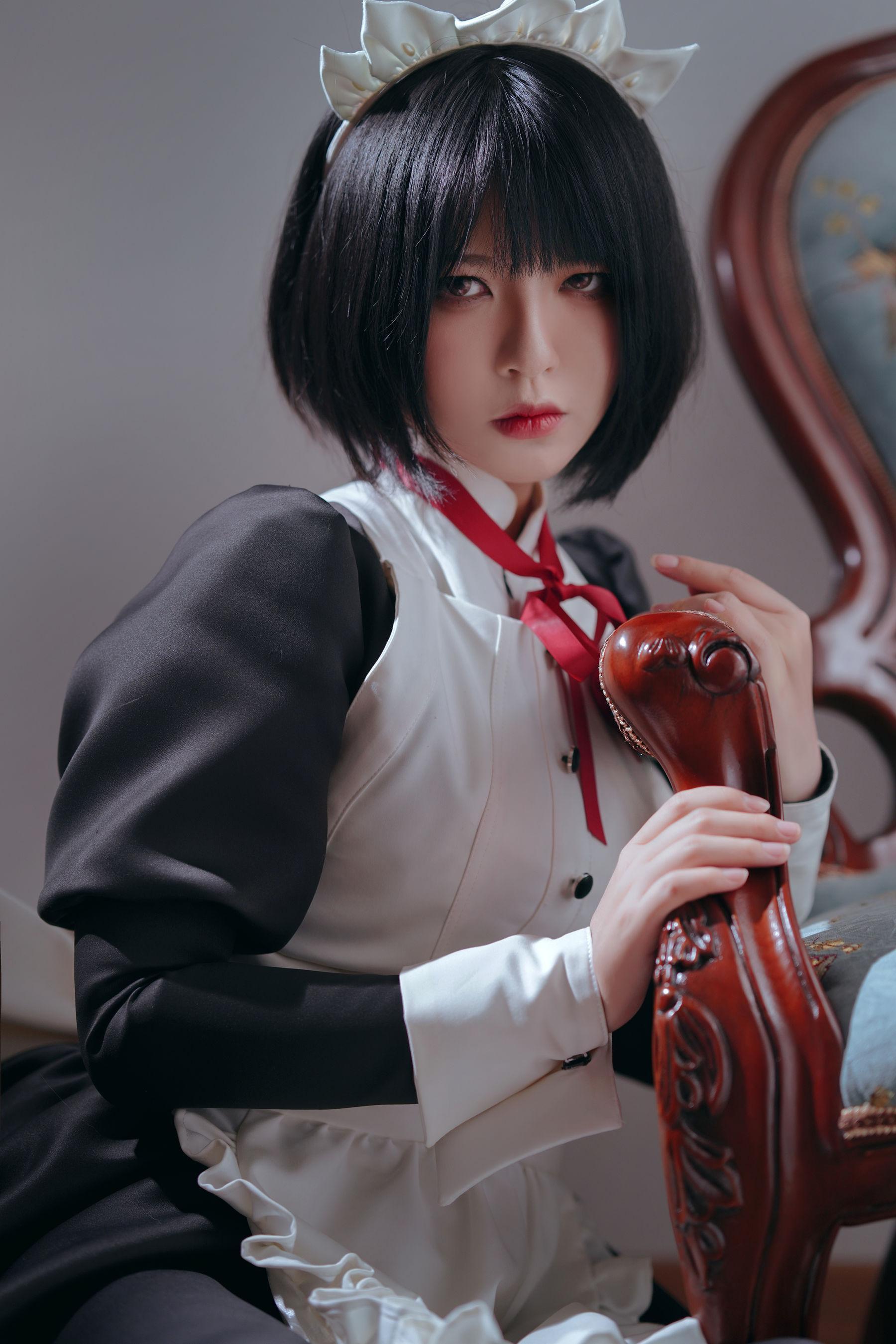 [美女Coser] 半半子 《 嫌パン メイド》 写真集(40)