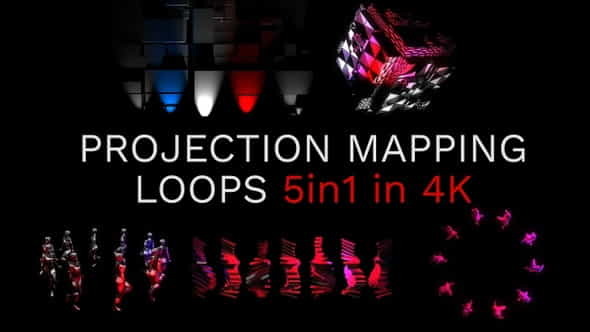 Projection Mapping Loops 4K 5in1 - VideoHive 32840925