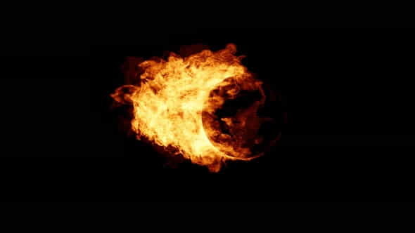 Fire With Sphere Mask Loop - VideoHive 33791823