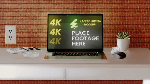 Laptop On Desk Opener Mockup - VideoHive 55500231