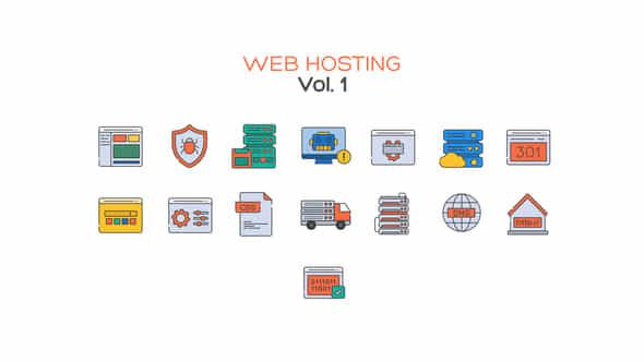 Web Hosting Icons - VideoHive 40638830