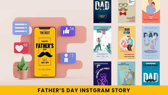 Fathers Day Instagram Stories - VideoHive 32034341