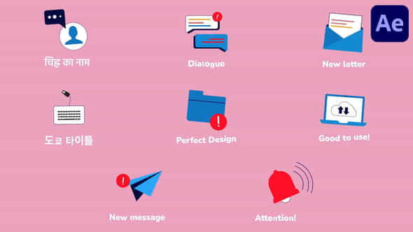 Communication Icons And Titles For After Effects - VideoHive 53783017