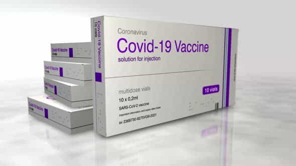 Covid Vaccine box in abstract - VideoHive 33189219