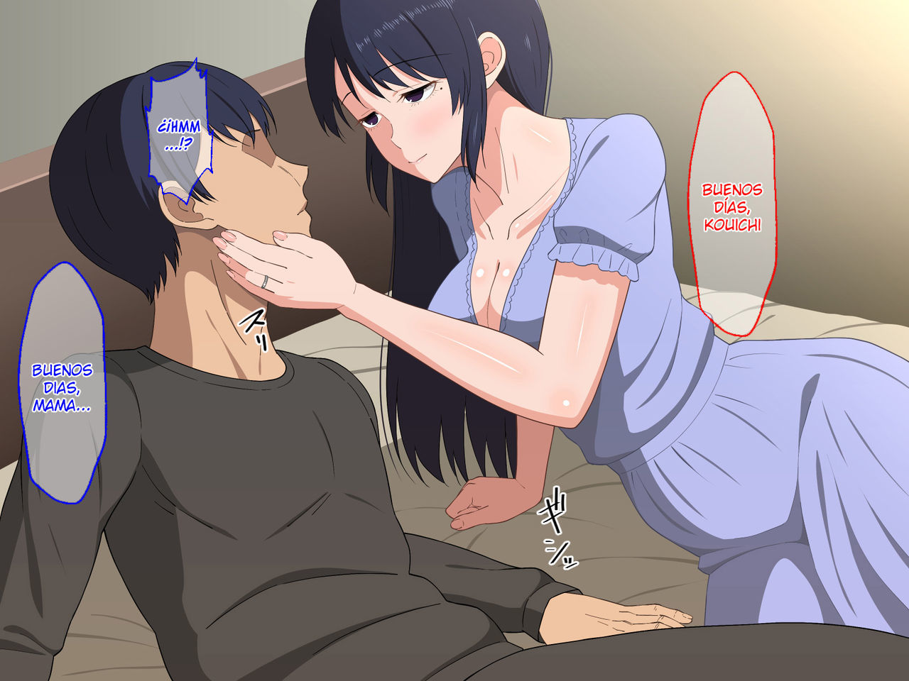 [Haruharutei] Sabishigari Bijin Haha wa Musuko to no Aiyoku Sex ni Oboreru [Spanish]