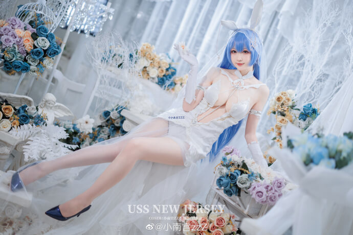 Cosplay：碧蓝航线新泽西(花园)cos 白雪之仪花嫁 @小南宫zzZ