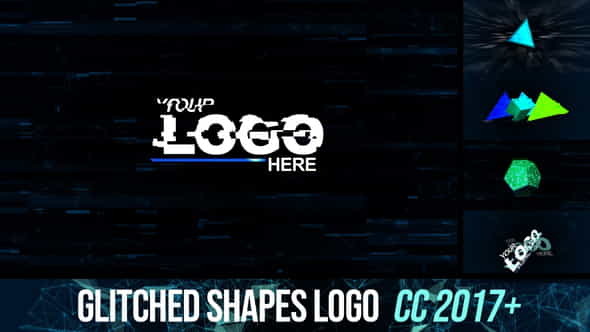 Glitched shapes logo intro - VideoHive 26209719