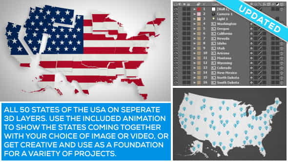 USA Map Kit - VideoHive 14680226