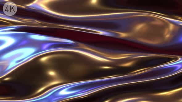 Gold And Blue Wavy Background - VideoHive 30442944