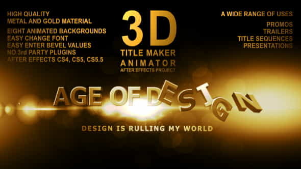 3D Title Maker Animator - VideoHive 762177