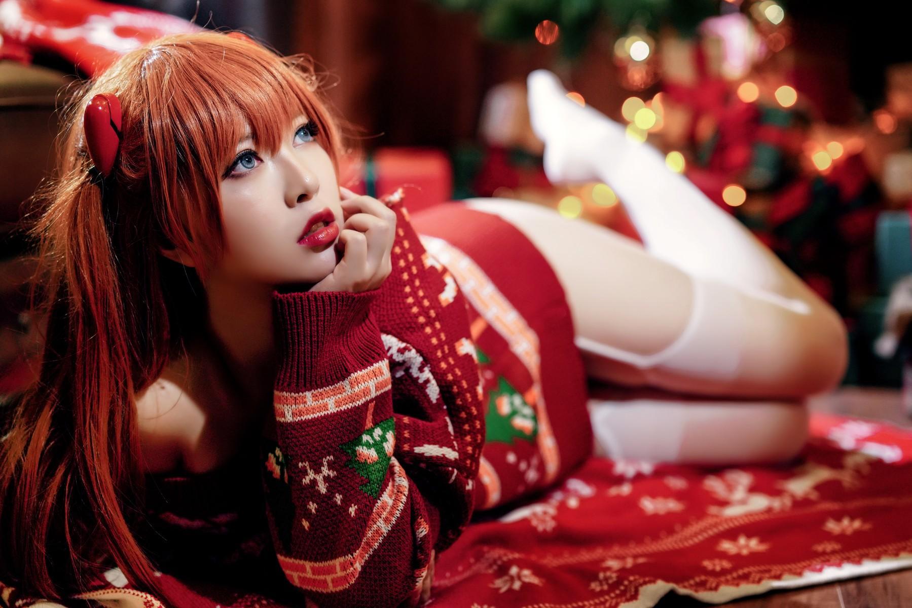 Cosplay 半半子 式波・ASUKA Christmas(30)