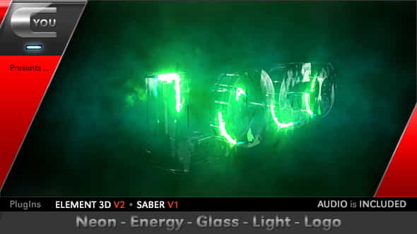 Neon Energy Glass Light Logo - VideoHive 17196496