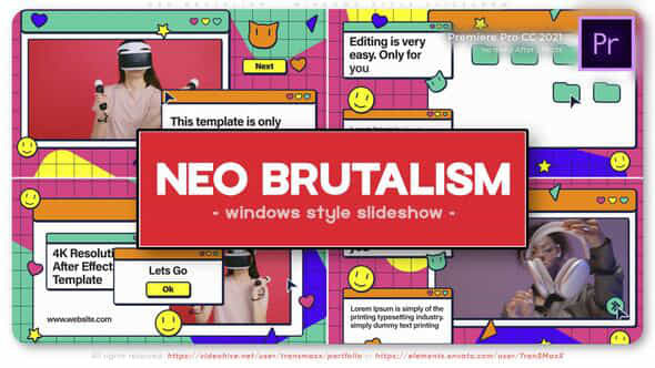 Neo Brutalism Windows Style Slideshow - VideoHive 49839272