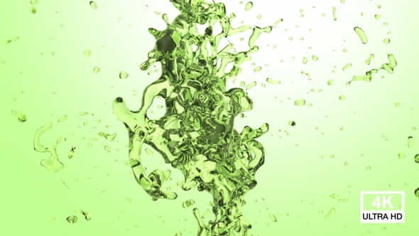 Green Water Ball Splash Collision - VideoHive 29546618
