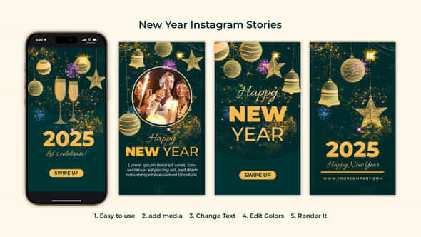 New Year Instagram Stories - VideoHive 55525967